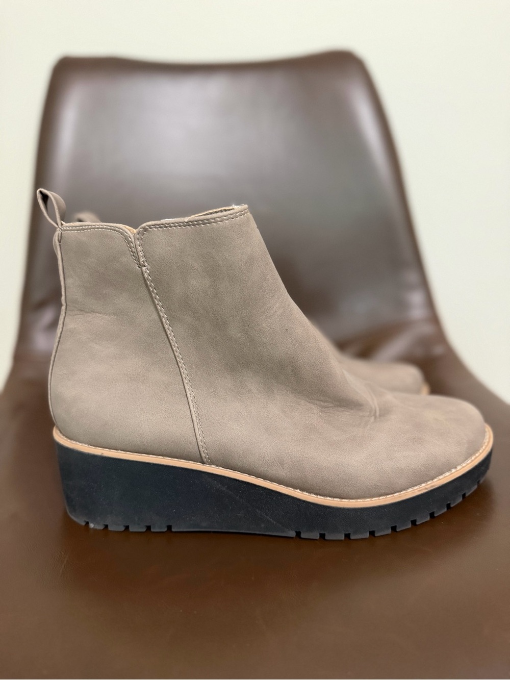 Cushionaire Women’s Taupe Wedge Ankle Boots - Sleek Everyday Comfort